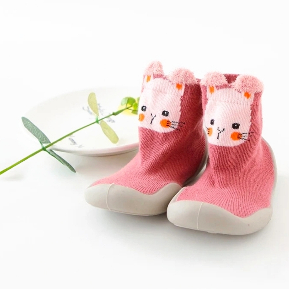 Tiny Explorings - Cute Pink Bunny Baby Walker Shoes